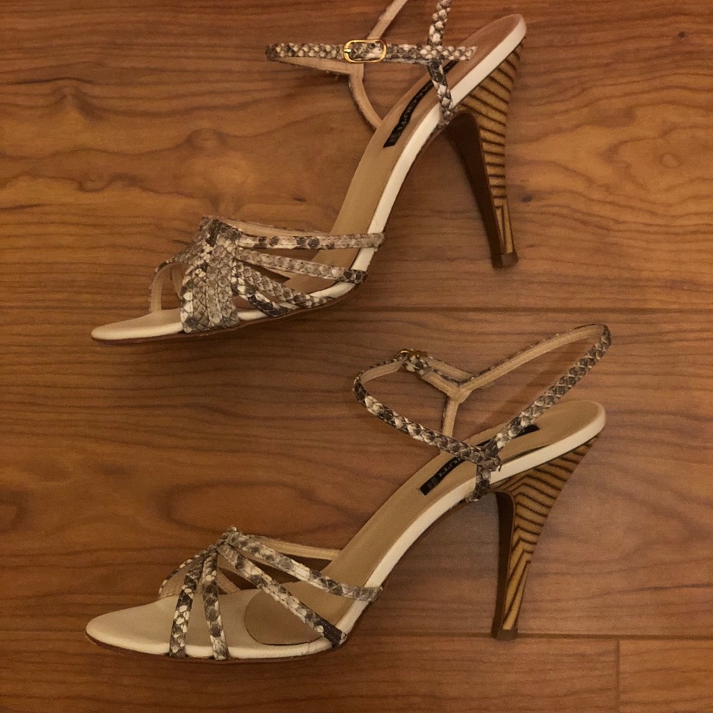 Claudia Ciuti Azalea Python High Heels, Bone - image 7